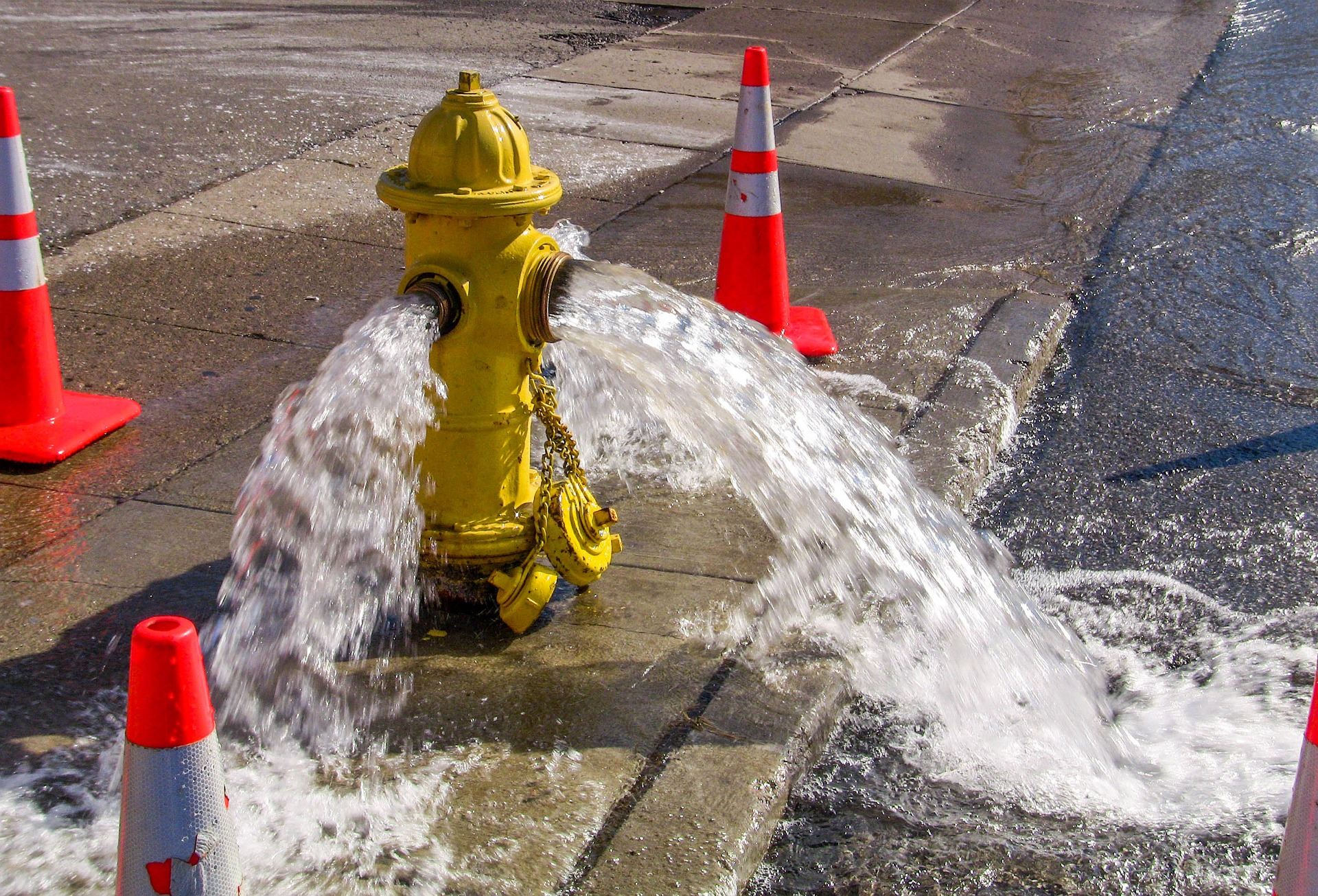fire hydrant spraying