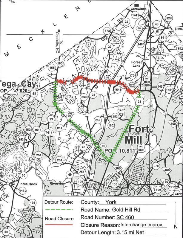 Gold Hill Road detour for 1-14-22